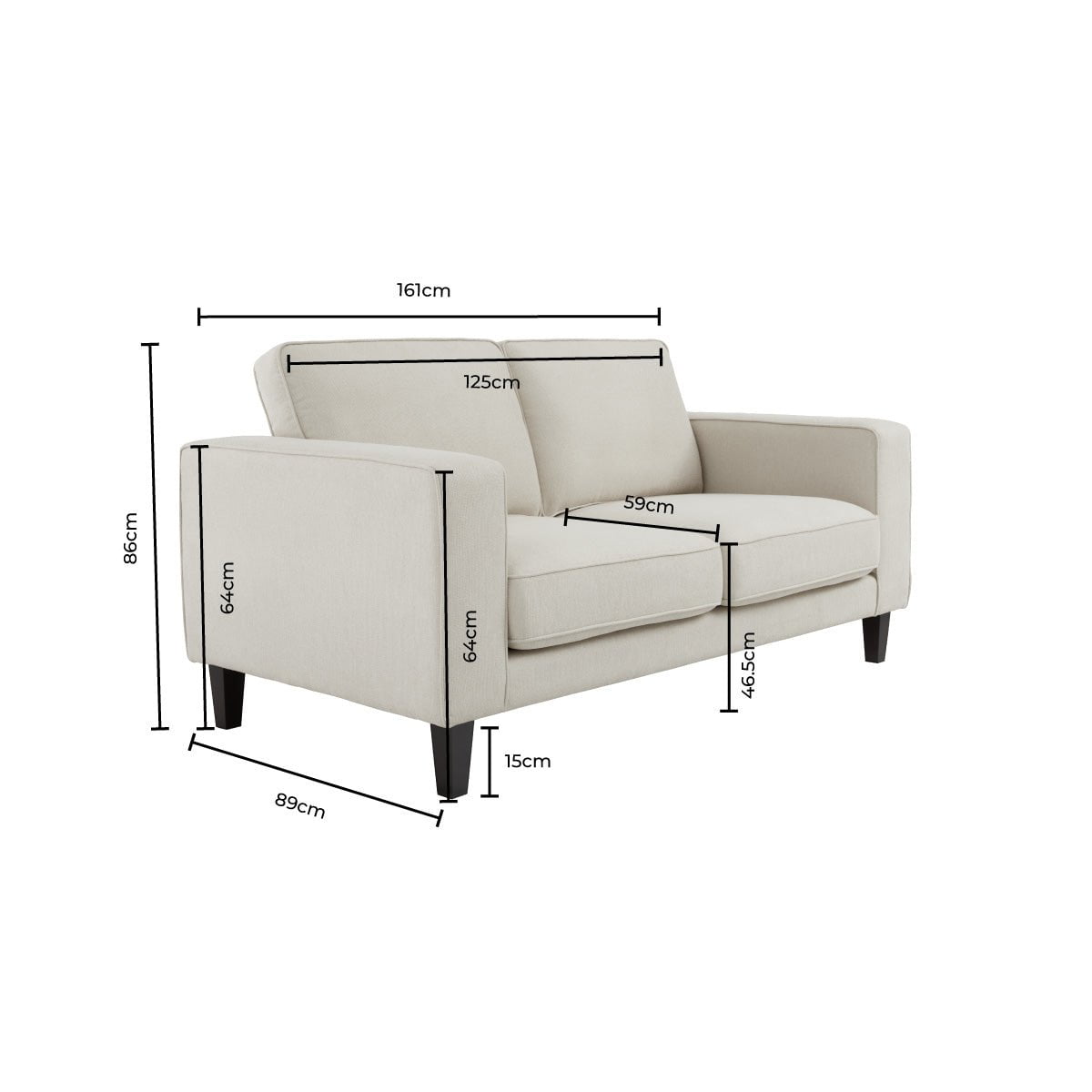 Soho 2 Seater Sofa - Dark Olive