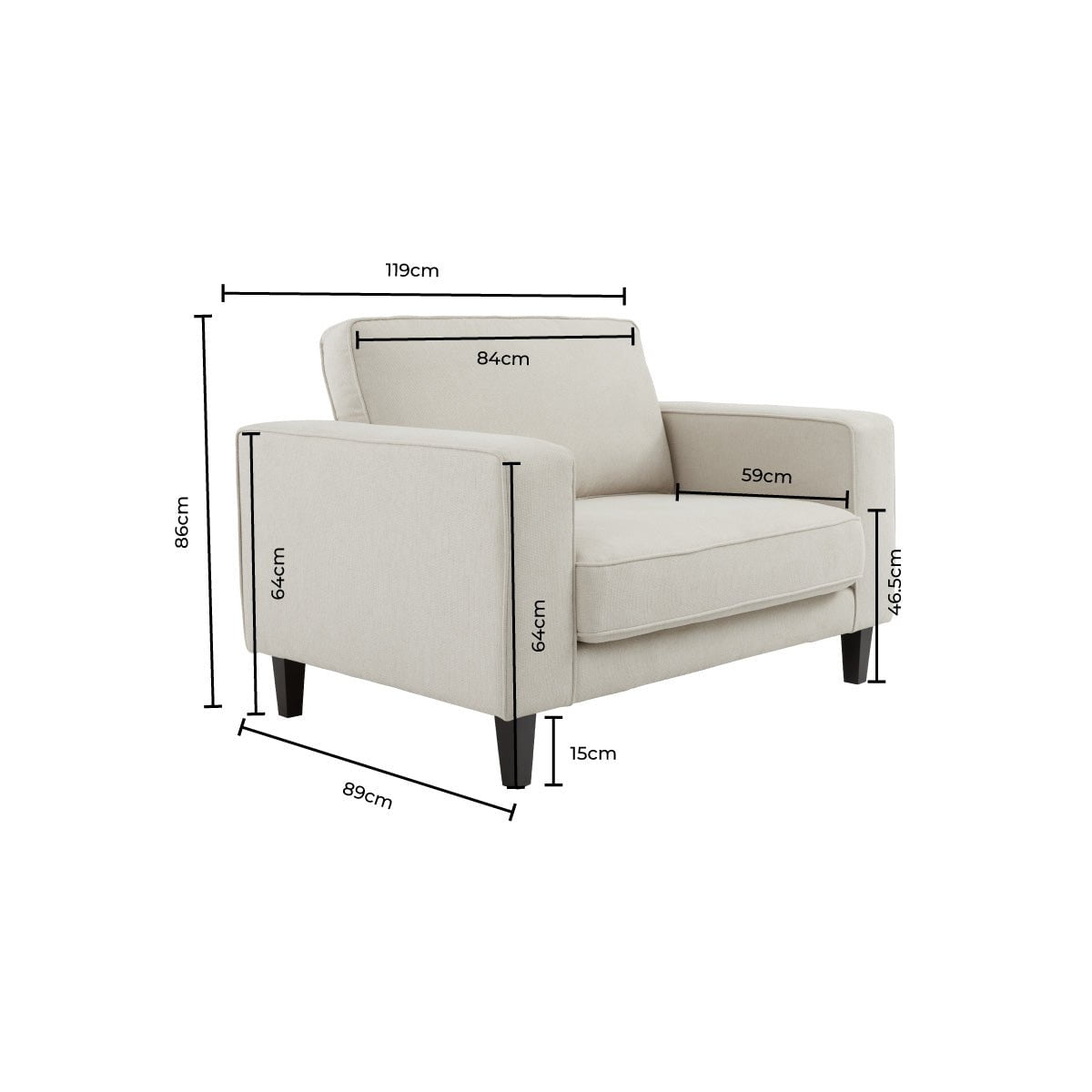 Soho Loveseat - Sand Stripe
