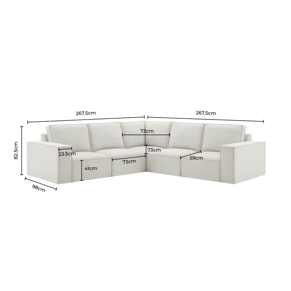 Brooklyn Large Left Hand Corner Sofa - Ivory
