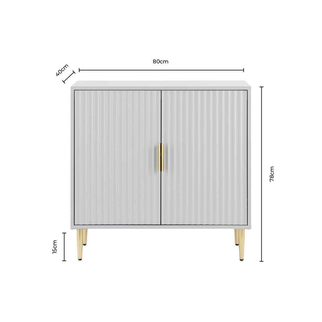 Evie Small Sideboard - White/Wood Effect