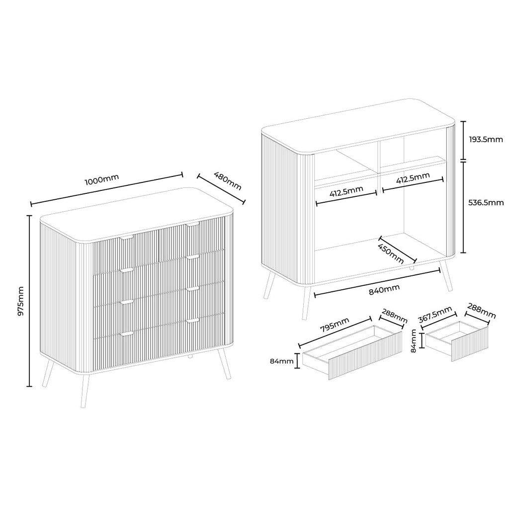 Hattie 5 Drawer Chest - Light Wood