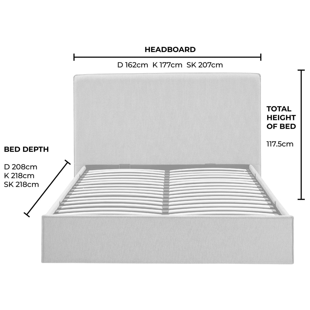 Oslo Ottoman Storage Bed - Textured Oatmeal