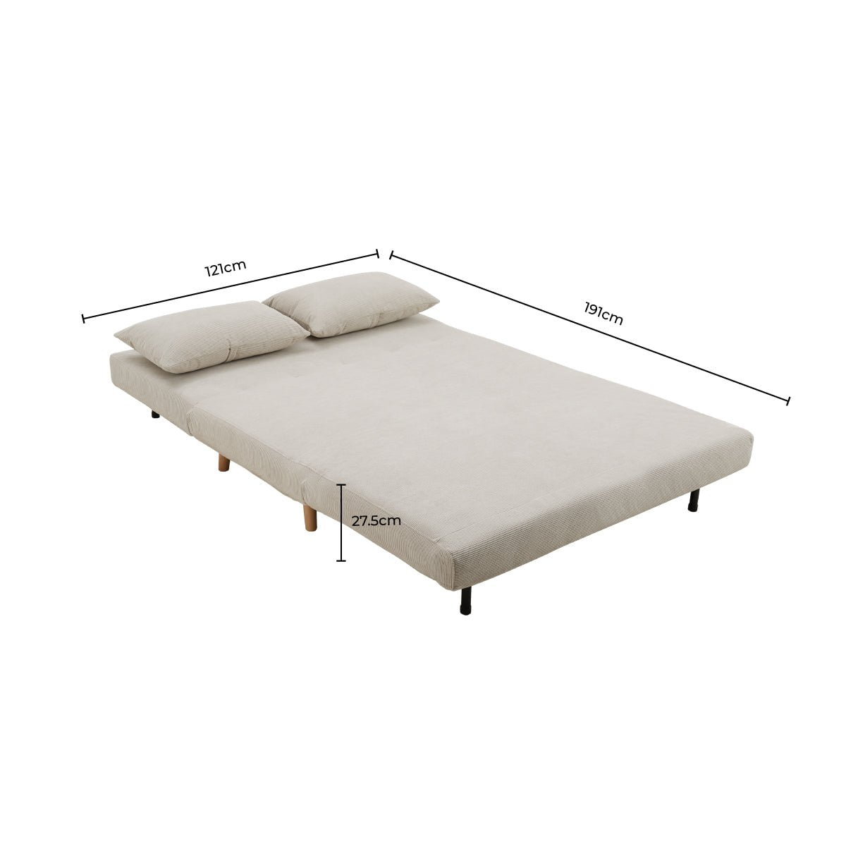 Seattle Double Click Clack Sofa Bed - Olive Green