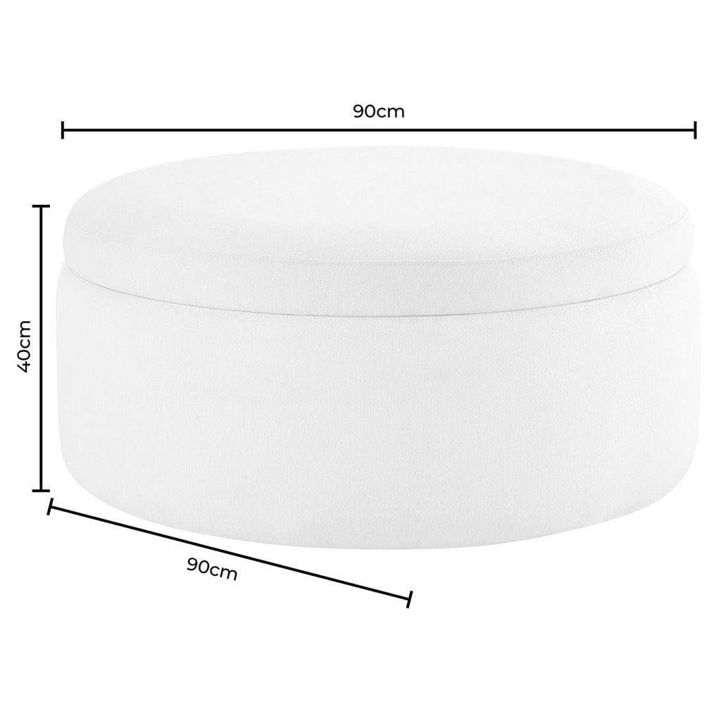 Stockton Round Storage Pouffe - Rich Green