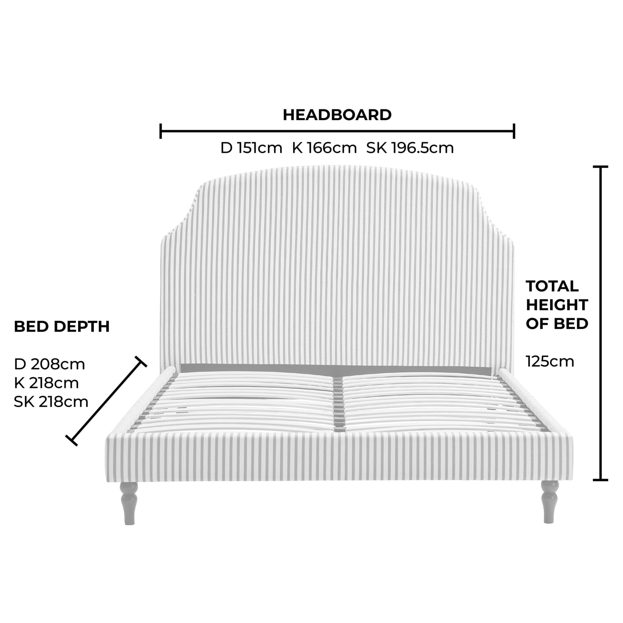 Surrey Bed Frame - Sand Stripe