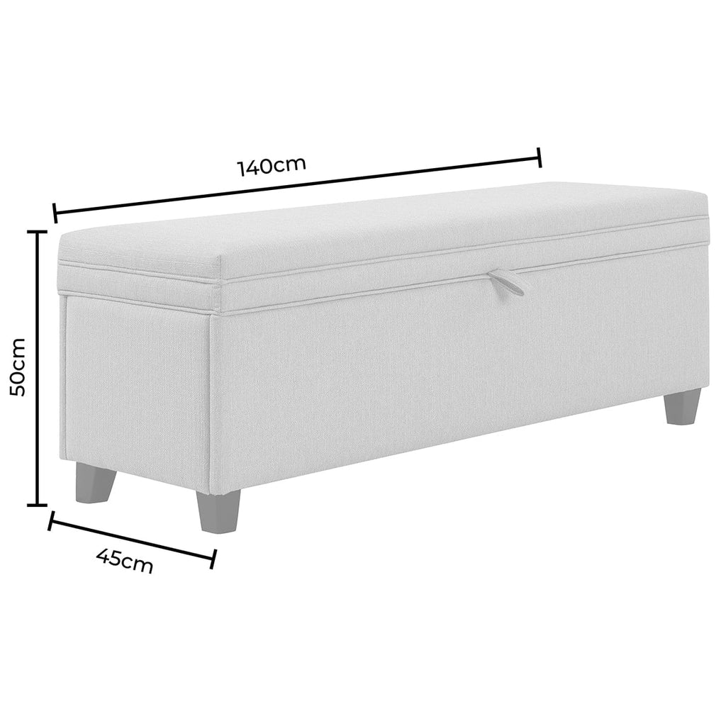 Windermere Storage Ottoman - Stone Grey