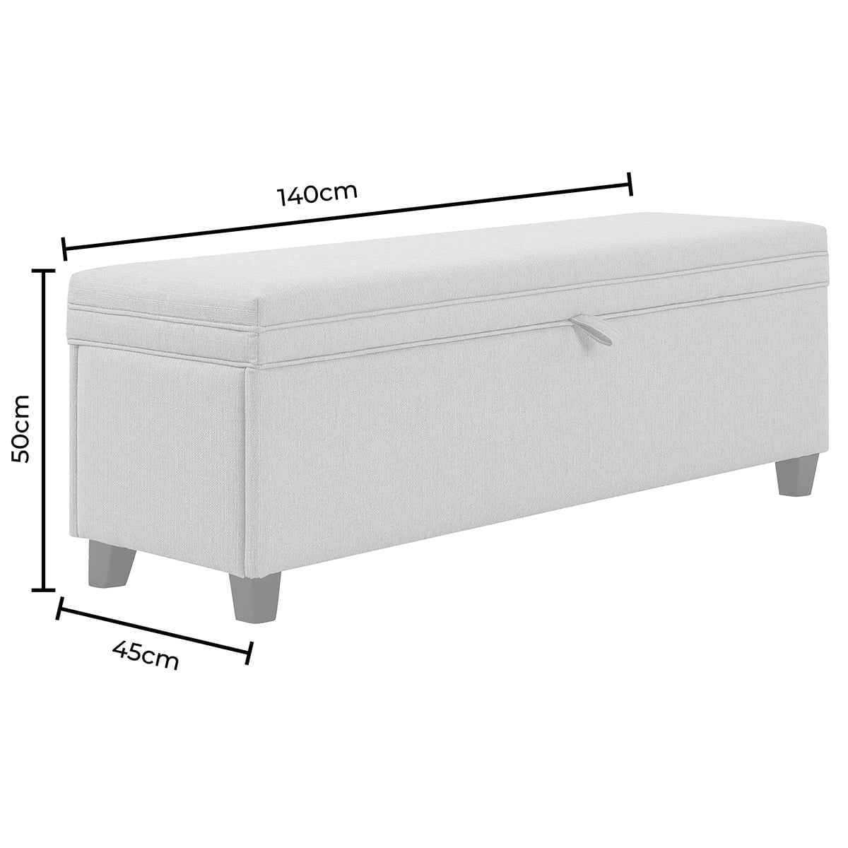 Windermere Storage Ottoman - Stone Grey